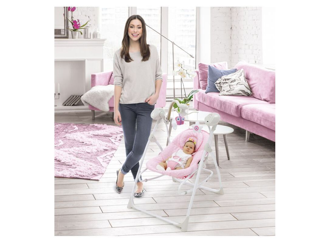 Asalvo Baby Swing Ηλεκτρικό ρηλάξ 3 σε 1 Pink