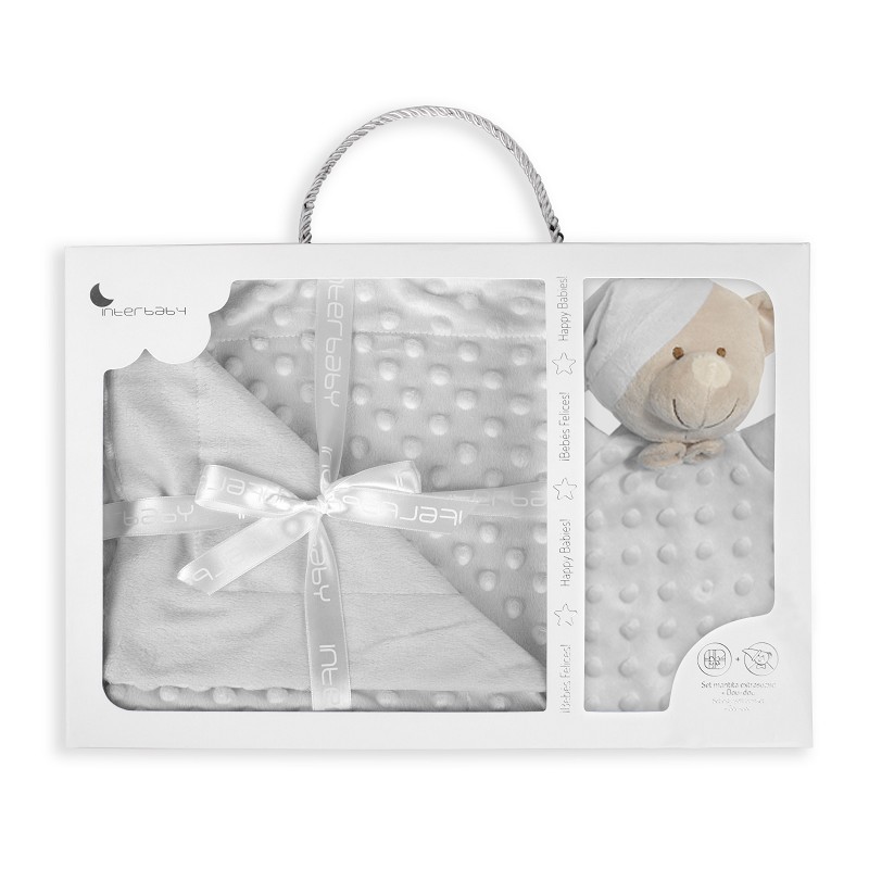 Interbaby Bear Κουβέρτα Αγκαλιάς 80X110 & Dou Dou Grey