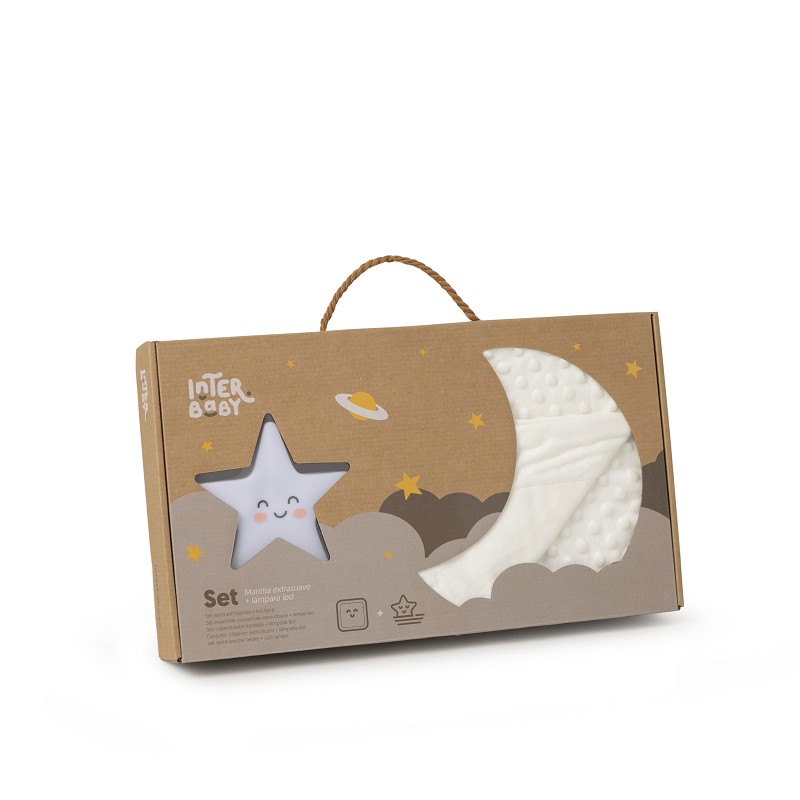 Interbaby Bubble Κουβέρτα Αγκαλιάς 80X110 & Λαμπάκι Νυκτός Beige