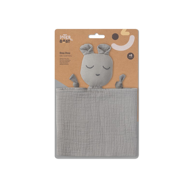 Interbaby Dou-Dou Bear Πανάκι Παρηγοριάς Μουσελίνα Petrol Grey